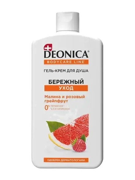 DEONICA Гель-крем для душа Бережный уход 750мл, блок 6шт.