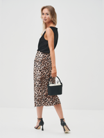 Юбка миди из вискозы Leopard