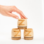 Набор деревянных рюмок (стопок, шотов) из древесины сибирского кедра, набор 3 штук. RN14