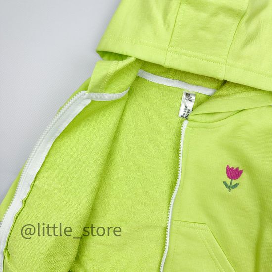 Толстовка из футера на молнии, Лайм