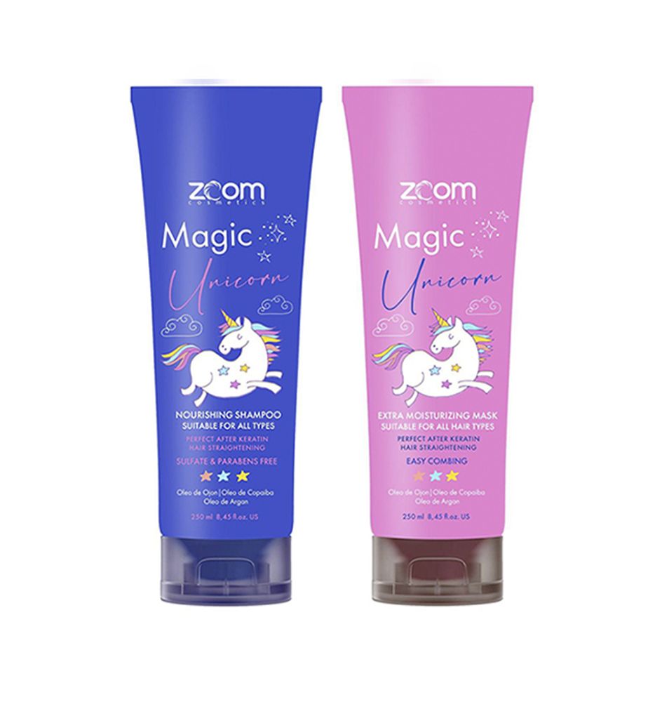 ZOOM Дом. Уход Magic Unicorn Комплект 250/250 мл - купить состав.  Бесплатная доставка в любой город России, в наличии в Ростове, недорого. |  ТУТ КЕРАТИН