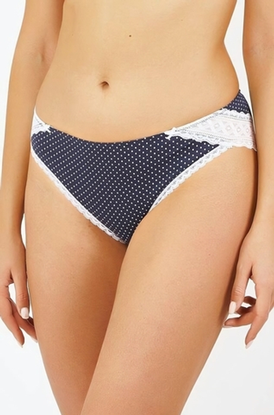 Синие трусики в белый горошек (Размер: XXL) (Цвет: синий с белым)