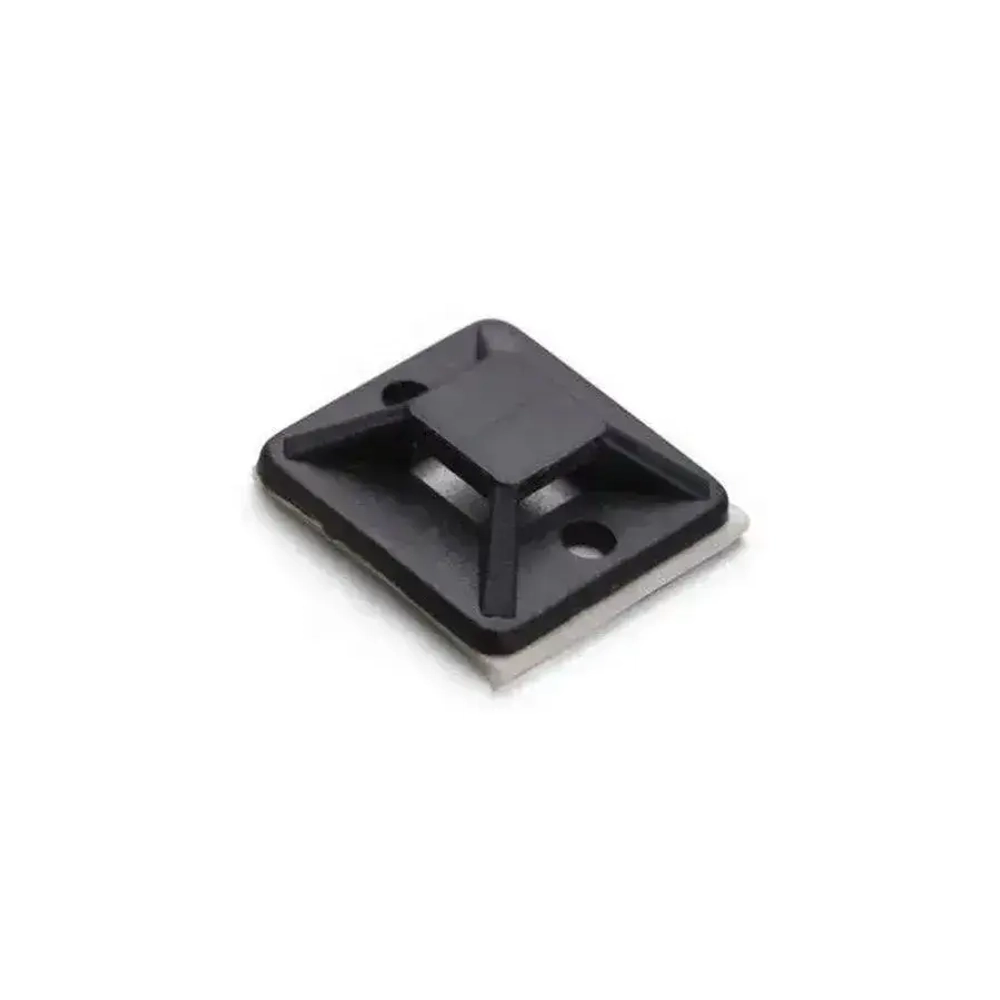 Площадка под хомуты самоклеящаяся Fortisflex ПМС 20х20 мм, черная, 100 шт