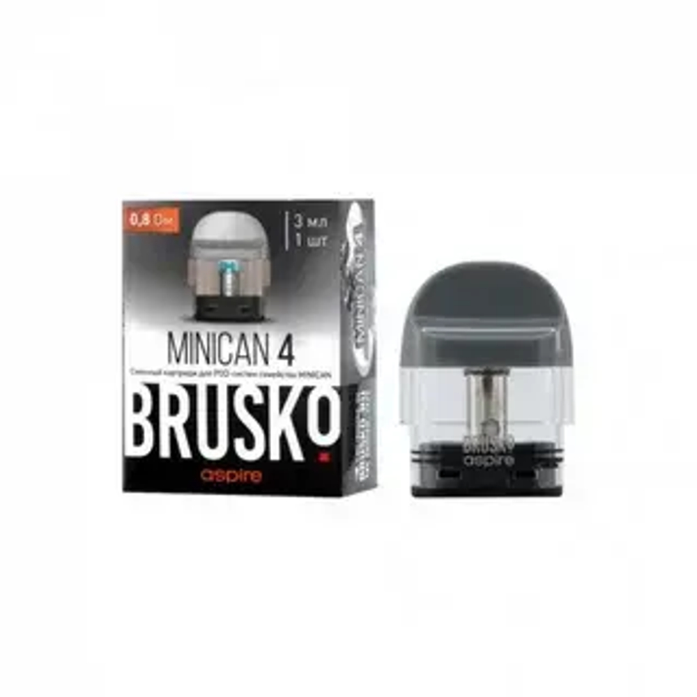 Картридж BRUSKO Minican 4, 3мл (0,8ом/1шт.) (Кр.1) Чёрный (Black) (ЧЗ)