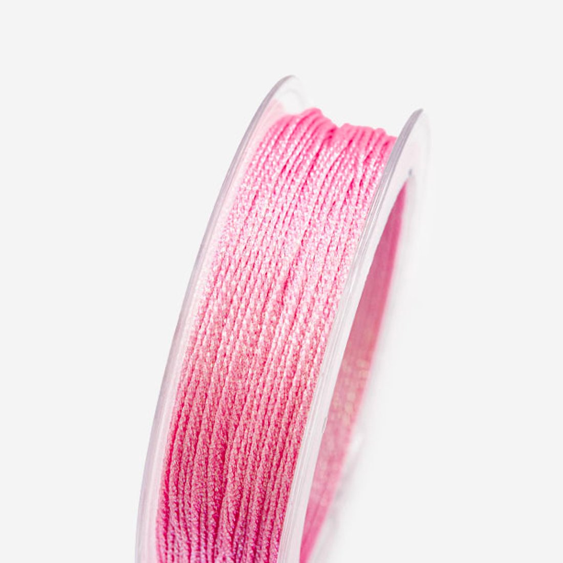 Нить для браслетов, нейлон, оттенок "Блестящий розовый", 1мм