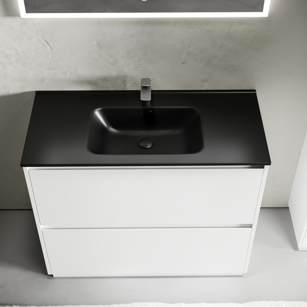 Тумба напольная под раковину Sancos Libra Floor, белый глянец 990х450х840 мм