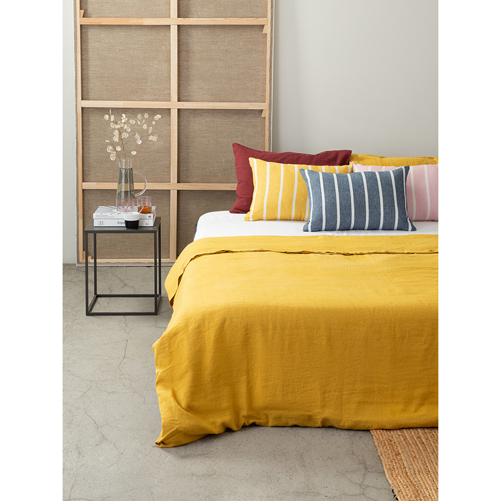 Пододеяльник изо льна горчичного цвета Essential, 200х200 см