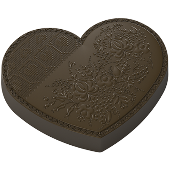 859 | Форма для шоколадных фигур &quot;Большое сердце с узором&quot; (275*175 мм)