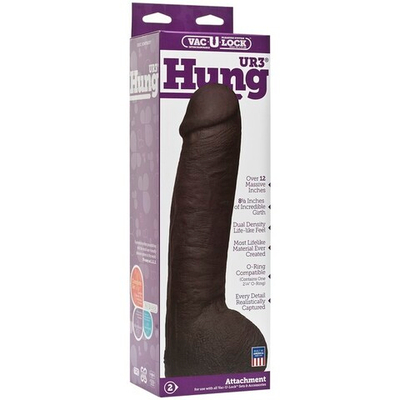 Насадка фаллоимитатор черная Hung Vac-U-Lock CodeBlack (Цвет: чёрный)