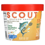 Scout, Снеки из морепродуктов, дикий желтоперый тунец в оливковом масле и хрустящий топпер с чили халапеньо, 145 г (5,1 унции)