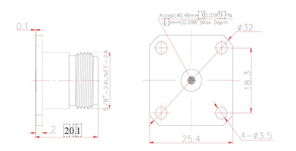 LT-N-KFD8, Коаксиальный соединитель N Female, 18 ГГЦ