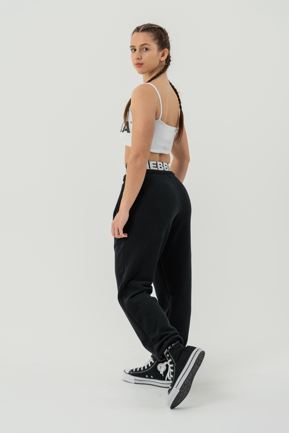 СПОРТИВНЫЕ GYM SWEATPANTS MUSCLE MOMMY 623 ЧЕРНЫЕ