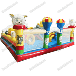 Надувной батут с крышей "Злой страшный серый волк"