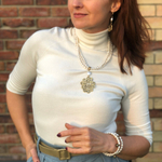 Серьги - Teatrium - жемчуг-рис,брасс, цвет антик голд