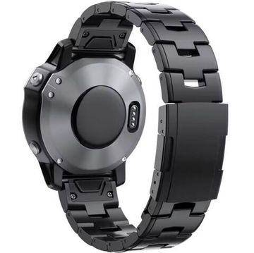Браслет титановый 26мм (циферблат 51 мм) для Garmin Fenix, Epix, Enduro, Tactix вентилируемый (Черный)