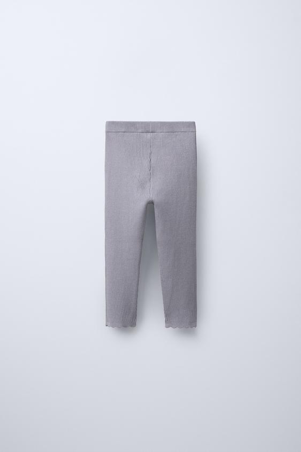 ZARA ЛЕГИНСЫ ИЗ ТРИКОТАЖА В РУБЧИК, СЕРО-СИНИЙ