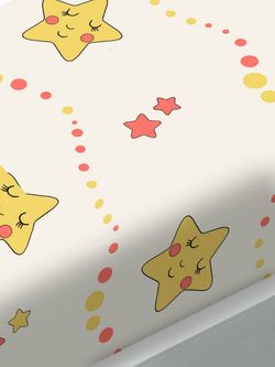 Простынь на резинке перкаль Сказка "Летние звезды" 180x200 см