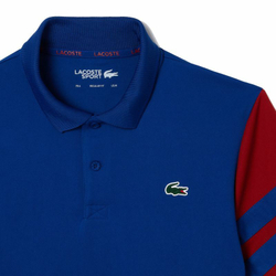 Мужское теннисное поло Lacoste Ultra-Dry Colourblock Tennis Polo Shirt - небесный