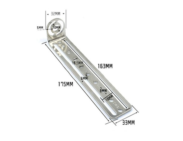 Right angle l-shaped m10 bracket 175mm