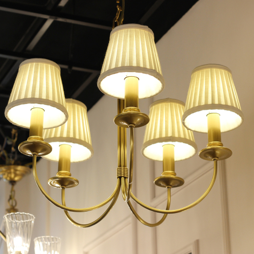 Люстра Cloyd OKLAHOMA C5 / беж. абажур - Ø51 см - латунь (арт.10068)