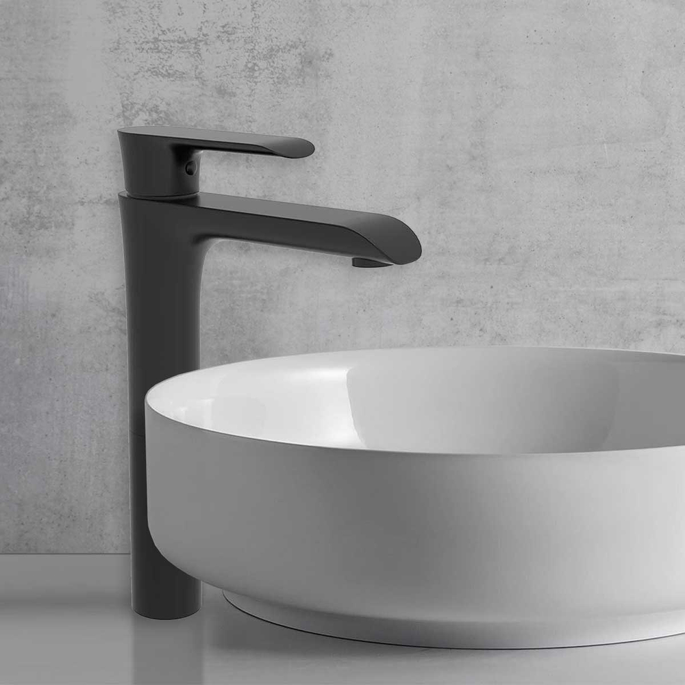 Смеситель для накладной раковины Vincea Esse VBF-1E2MB однорычажный, черный