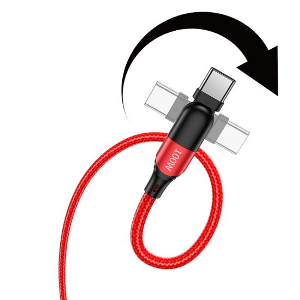 Кабель HOCO U100 Orbit Type-C-Type-C 1,5м, скоростной 012770 Черный