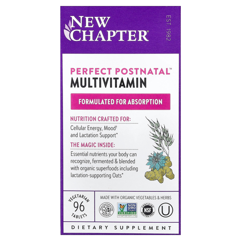 New Chapter, Perfect Postnatal™, мультивитамины, 96 вегетарианских таблеток