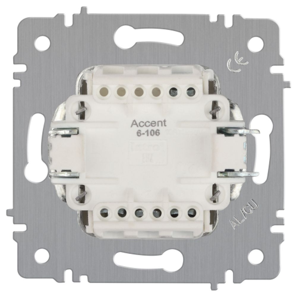 Выключатель Intro Accent 6-106-01 тройной, 10А-250В, IP20, СУ, AL/CU, белый | Intro