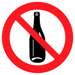 Знак - Со стеклянной тарой запрещено