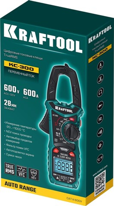 KRAFTOOL KC-300 Цифровые токовые клещи (59832)