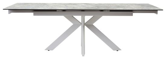 Стол BELLUNO 160 KL-170 MALACHITE, итальянская керамика/ белый каркас