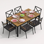 Обеденная группа Ideal Patio ТЕЛЛА  ФЕСТА каркас карбон, стол тик 180, ткань антрацит