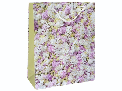 Пакет бумажный 26*32*10см с ручками "Цветы" микс