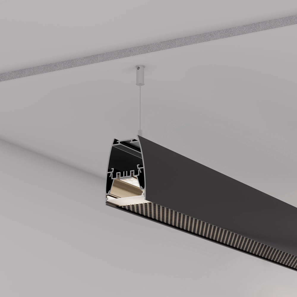 Профиль LINE-5075-U-HONEYCOMB-2000 BLACK (Arlight, Алюминий) 044885