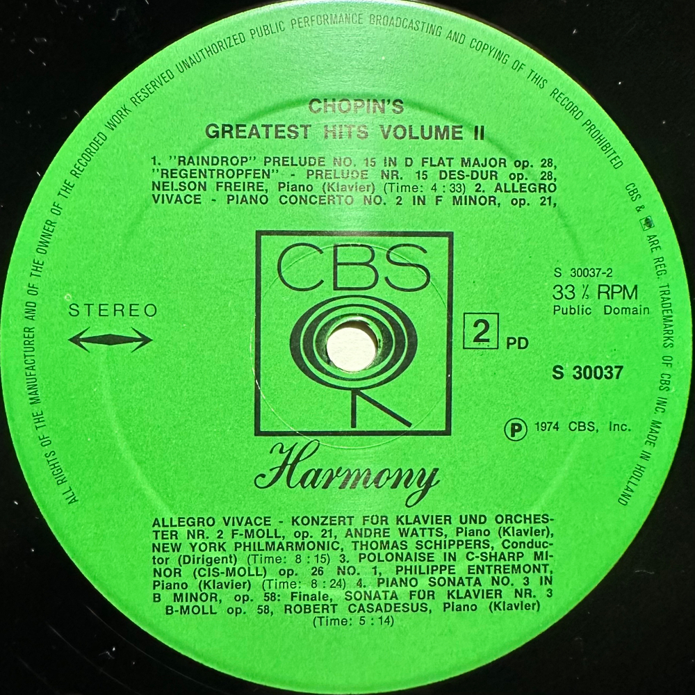 Шопен - Greatest Hits Vol.2 (Европа 1974г.)