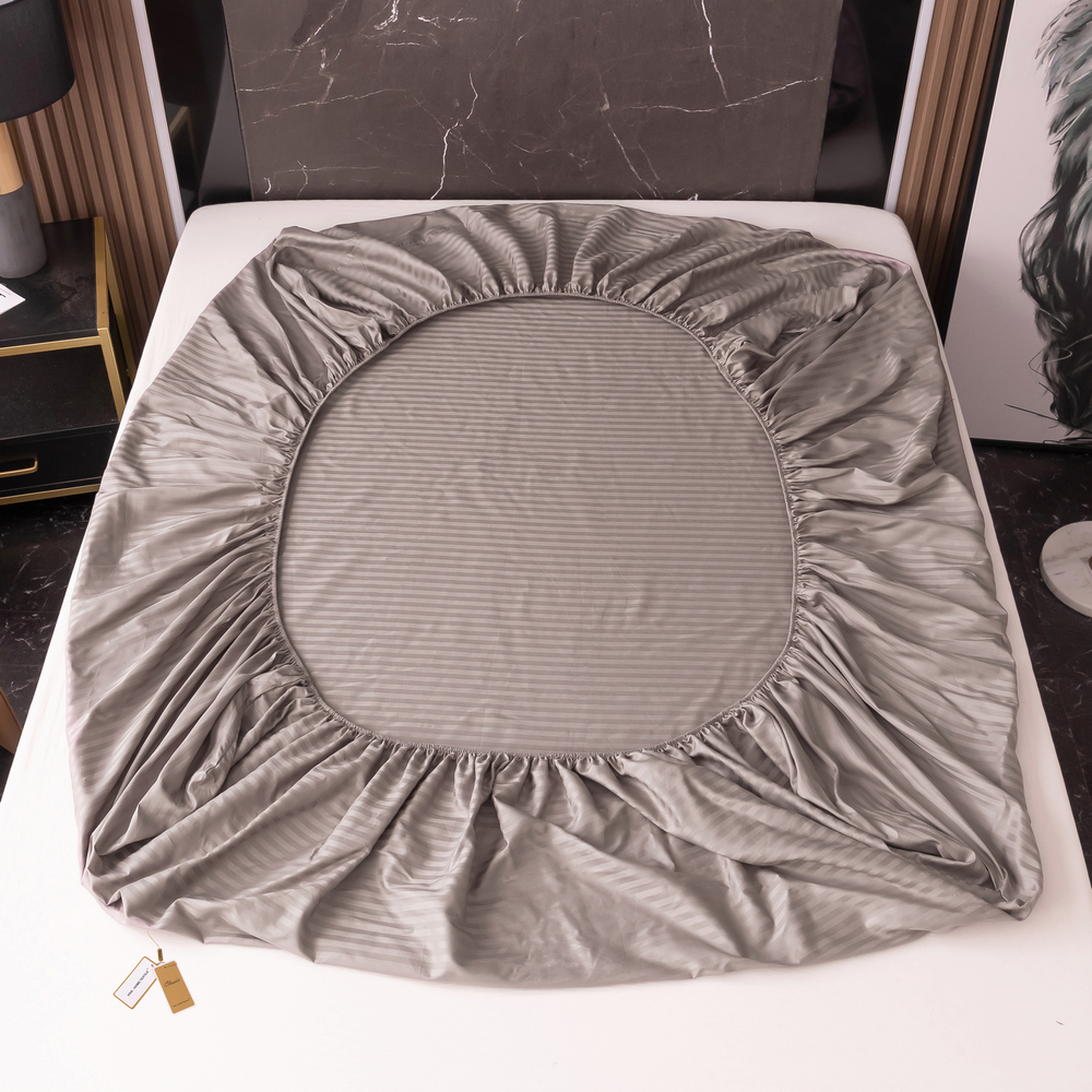 Простынь на резинке Страйп Сатин Однотонный 100% хлопок RR1CT031