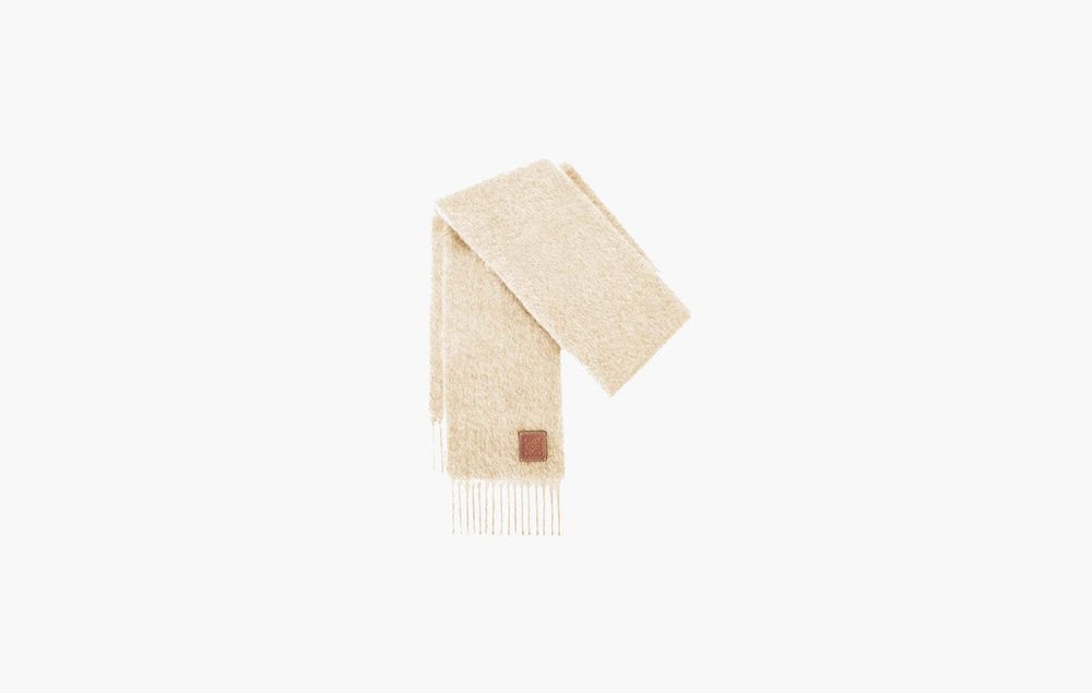Loewe Scarf In Mohair And Wool &quot;White&quot;