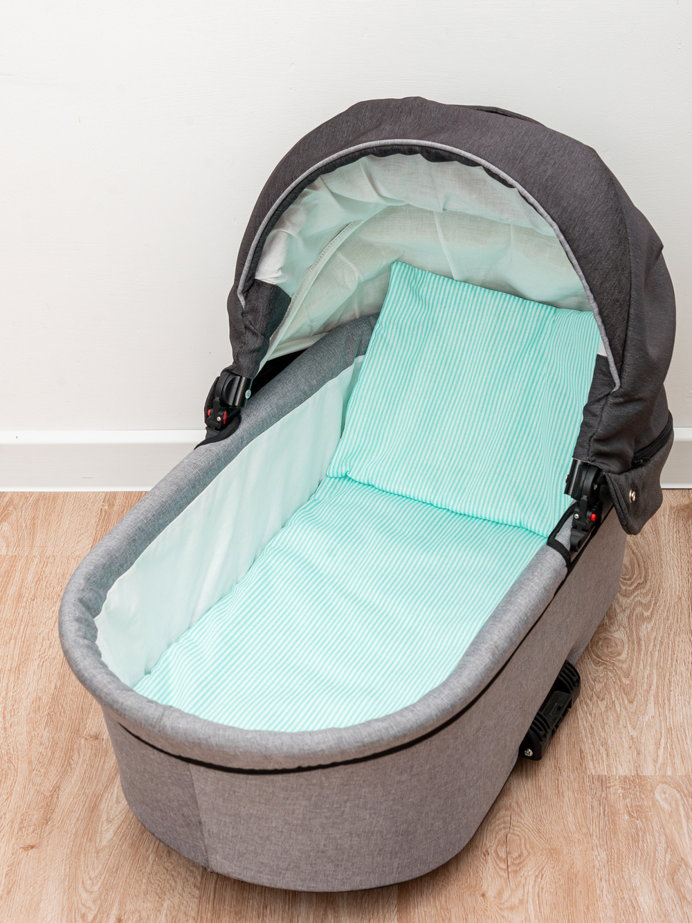 Комплект в коляску с пледом Зеленая полоска