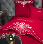 Постельное белье Сатин Гладкокрашеный Вышивка Делюкс DHC002