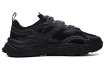 FILA FUSION Fila tide brand Mars 1 fabric synthetic leather trend casual non-slip wear-resistant breathable low-top daddy shoes men's black