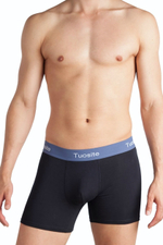 Черные трусы-боксеры с цветной резинкой (Размер: M) (Цвет: зеленый)