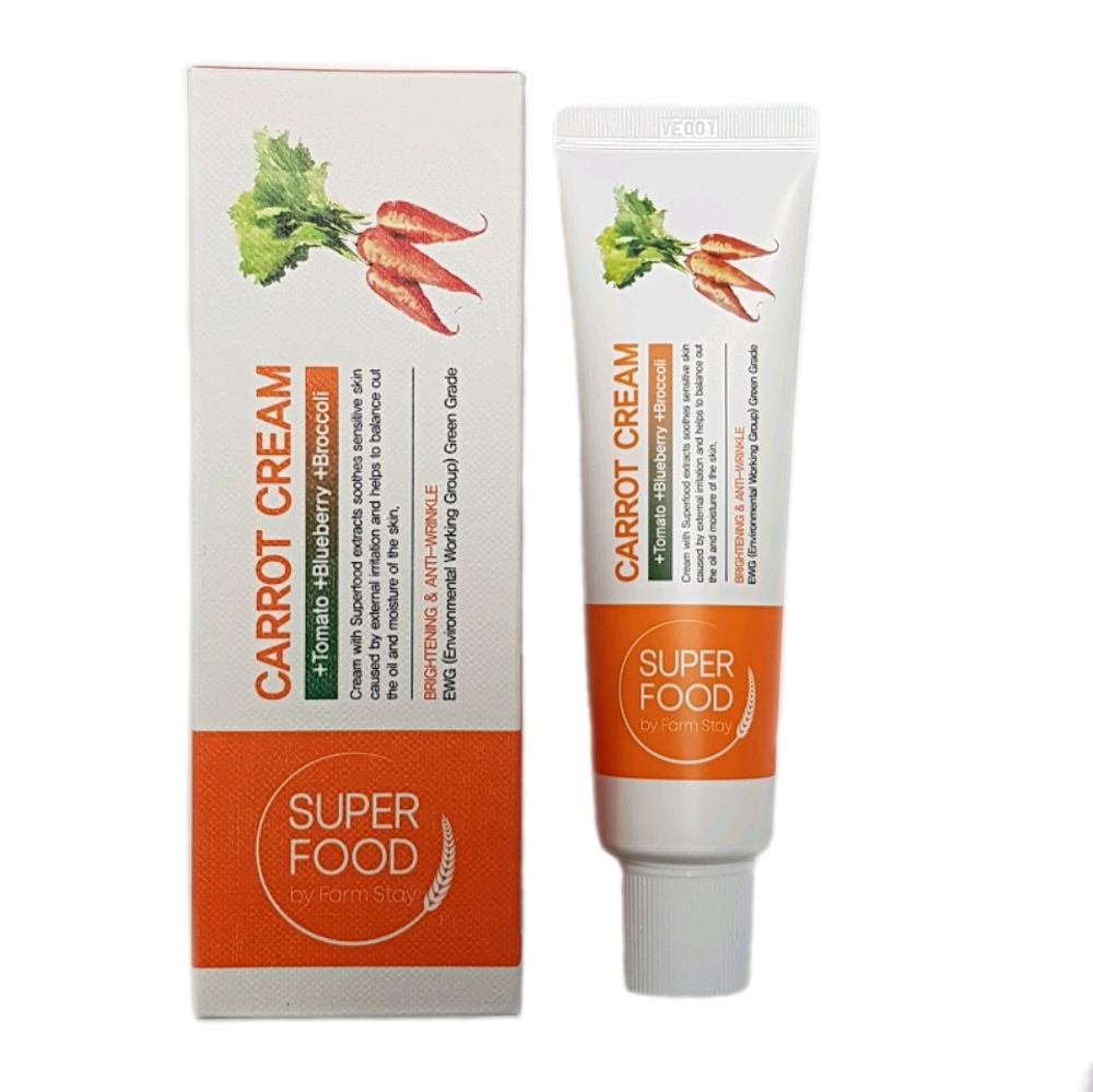 Увлажняющий питательный морковный крем FarmStay SuperFood Carrot Cream, 60 гр.