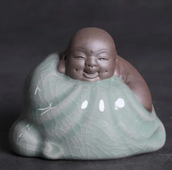 243015.2 Фигурка глина + глазурь СЕЛАДОН. "Хотей", 6,5 см х 7,5 см