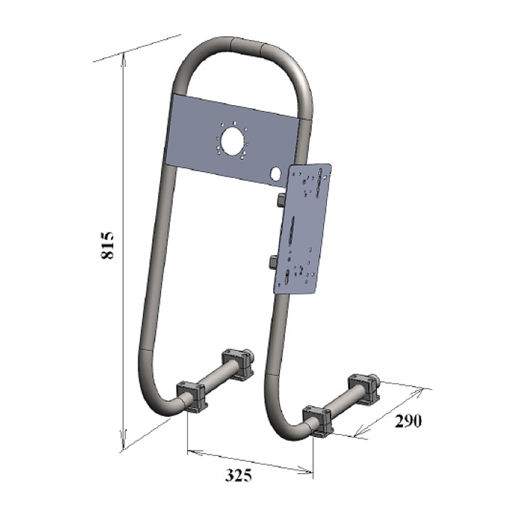 Стойка рулевая 815х325х290mm нерж.сталь 32mm