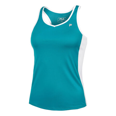 Женская теннисная майка Fila Celia Tank Top Women - Petrol, White
