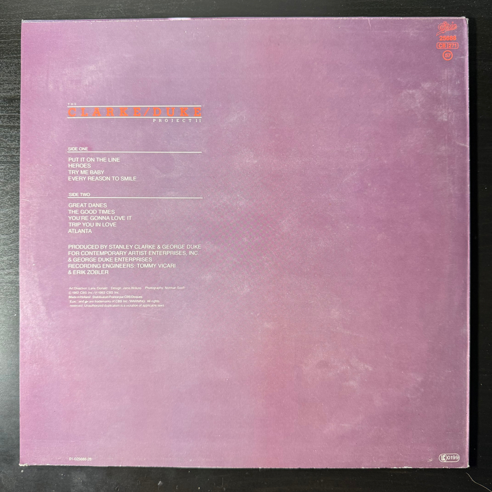 Виниловая пластинка Stanley Clarke/George Duke - The Clarke / Duke Project II LP