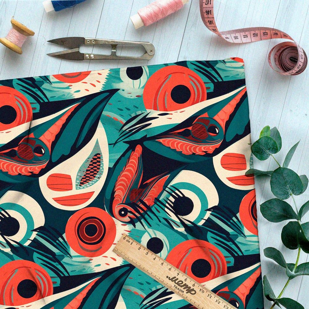 Ткань Ниагара Софт эффектный графити