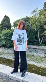 Футболка Klumba оверсайз с принтом белая