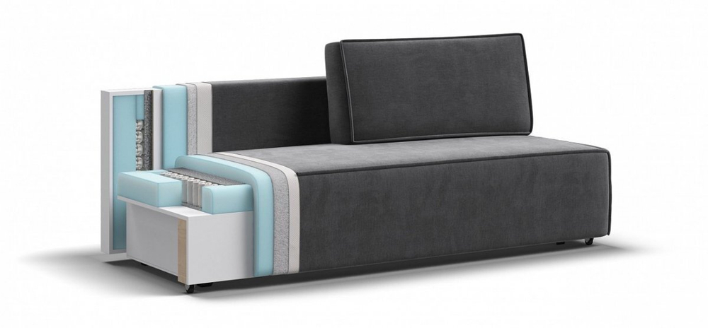 Диван Норд мини Велюр Монолит серый (последний экземпляр)