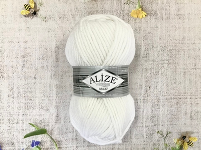 Пряжа ALIZE "Superlana maxi" 55 белый